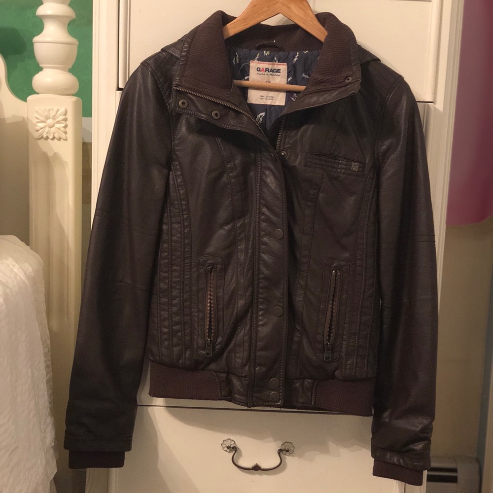 Garage brown Faux leather jacket